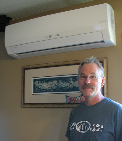 Photo of Glen Ferrier with ductless heat pump