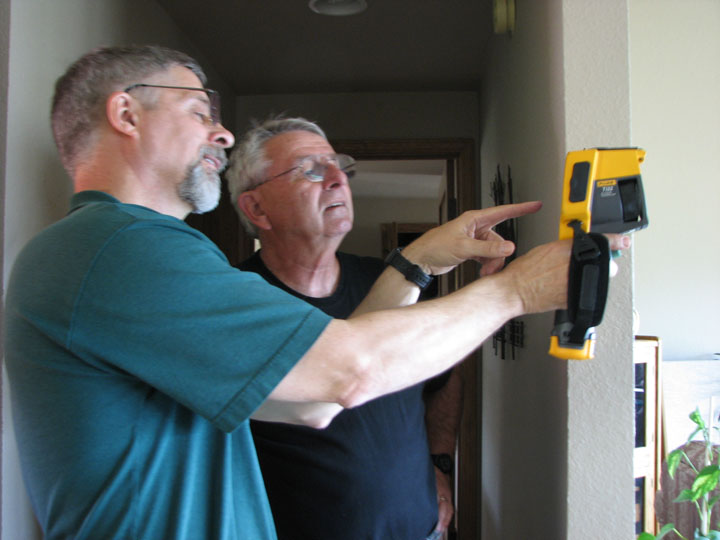 Photo of home energy audit - Greg Jourdan and John Eder