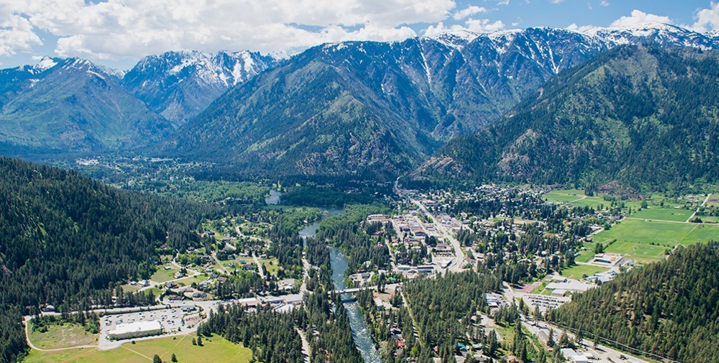 Aerial image of Leavenworth