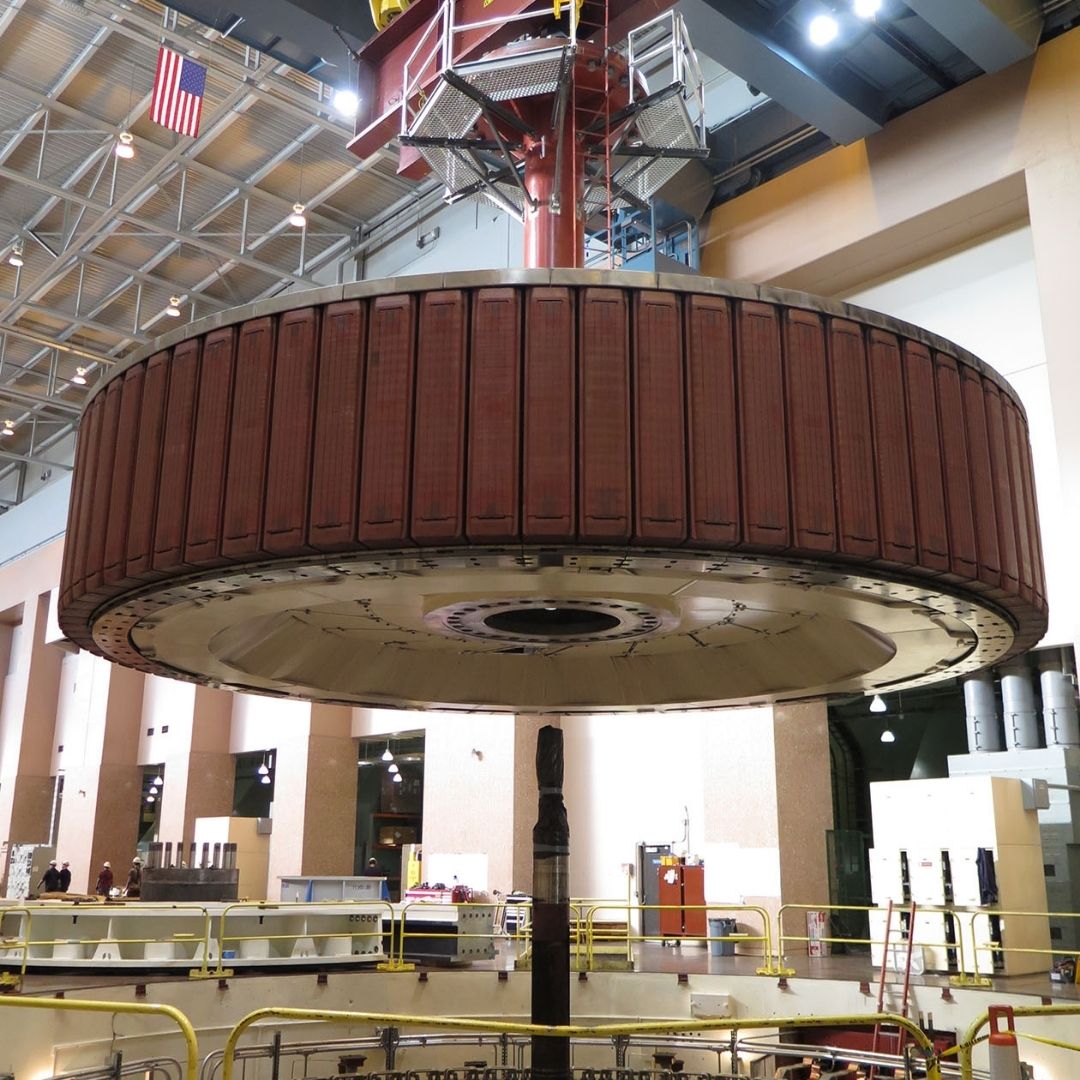 Inside the powerhouse of Rocky Reach Dam