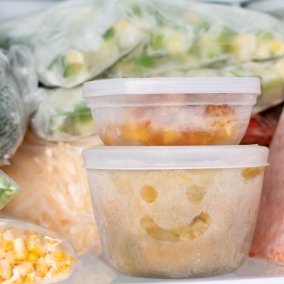 Freezer stuffed with frozen food