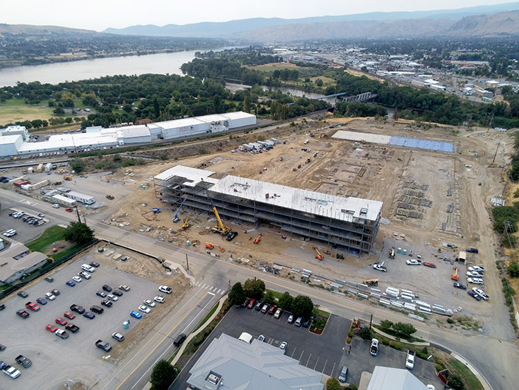 Aerial photo of campus from August