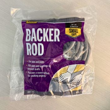 Backer rod material in its packaging