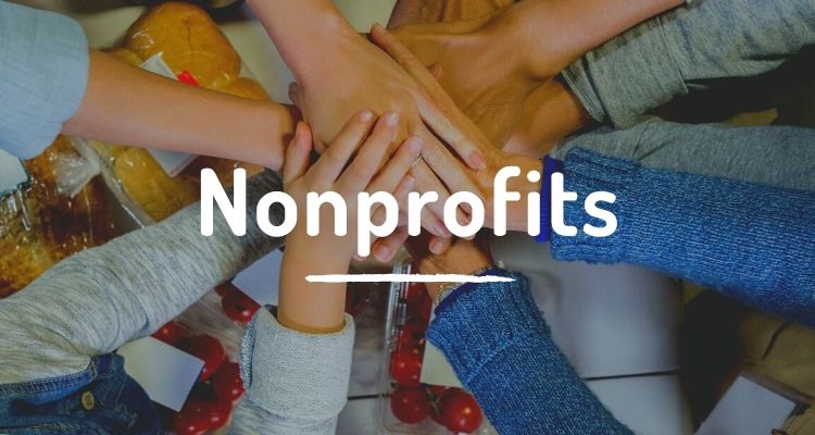 Nonprofit organizations - background of hands together