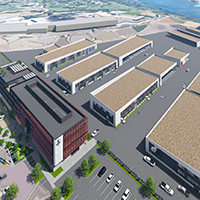 Image of a rendering view of Service Building