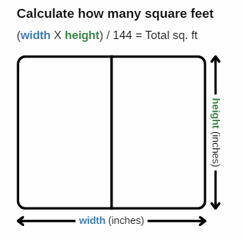 diagram showing how to calculate square footage
