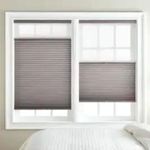 window with cellular shades open from top and bottom
