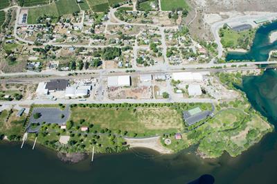 Chelan Falls park aerial An aerial view of Chelan Falls Park
