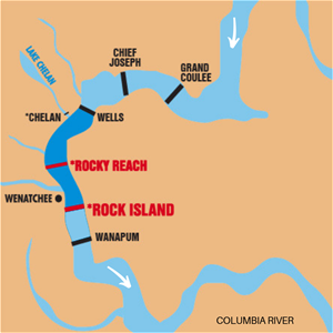 Graphic of Chelan PUD reservoirs