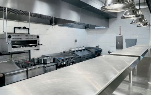 Stainless steel restaurant kitchen