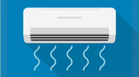 illustration of a ductless heat pump wall unit