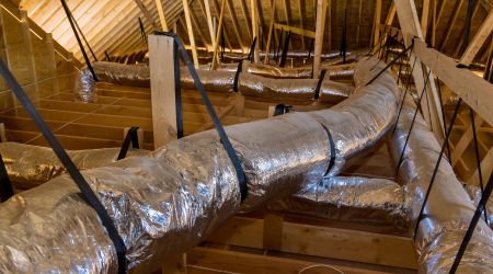 air ducts in a home's attic