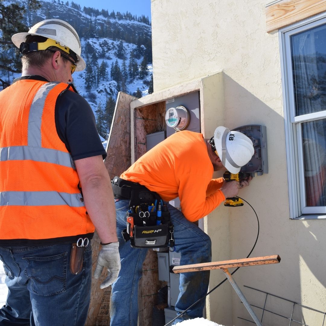 Fiber being installed at a home