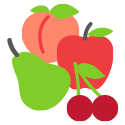 icon - fruit fruit: apple, pear, peach, cherry