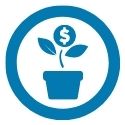 icon of money growing from plant