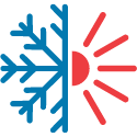 icon - heat + cool Heating and cooling