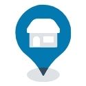 house inside map pin icon