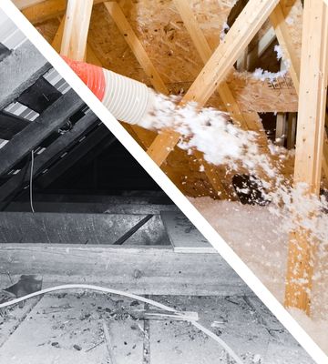 empty attic - blow-in insulation