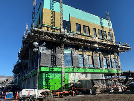 Image of masonry on service building