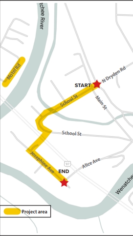 Map of North Dryden Road upgrades