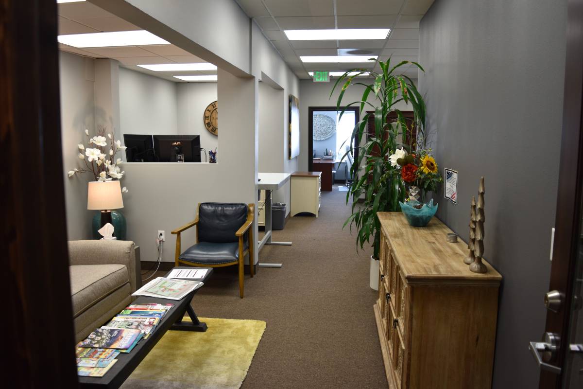 ohme-office-entry-lights hallway with upgraded LED lighting throughout in business park