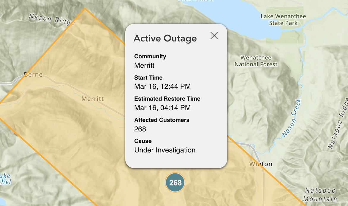 Outage map preview screenshot