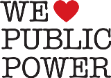 Graphic that says "We love public power"