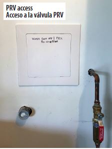 Photo of where to locate the pressure reducing valve