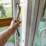 Hand opening sliding door to yard