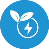 icon with leaf and power symbol