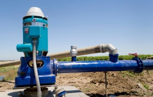 Blue irrigation pump